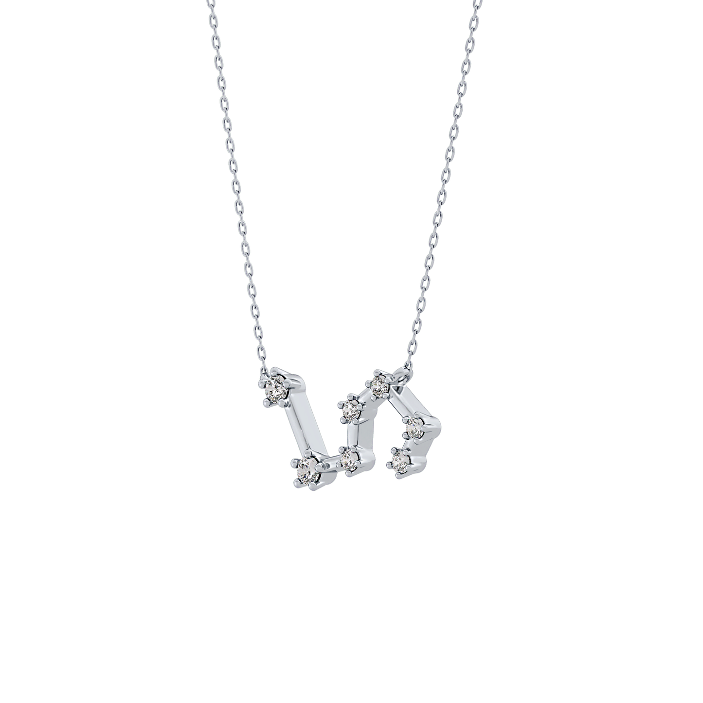 0.15 TCW Round Lab Grown Diamond Leo Zodiac Constellation Necklace