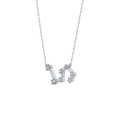 0.15 TCW Round Lab Grown Diamond Leo Zodiac Constellation Necklace