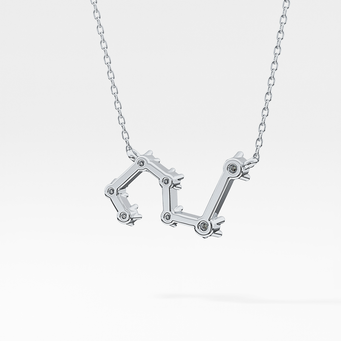 0.15 TCW Round Lab Grown Diamond Leo Zodiac Constellation Necklace