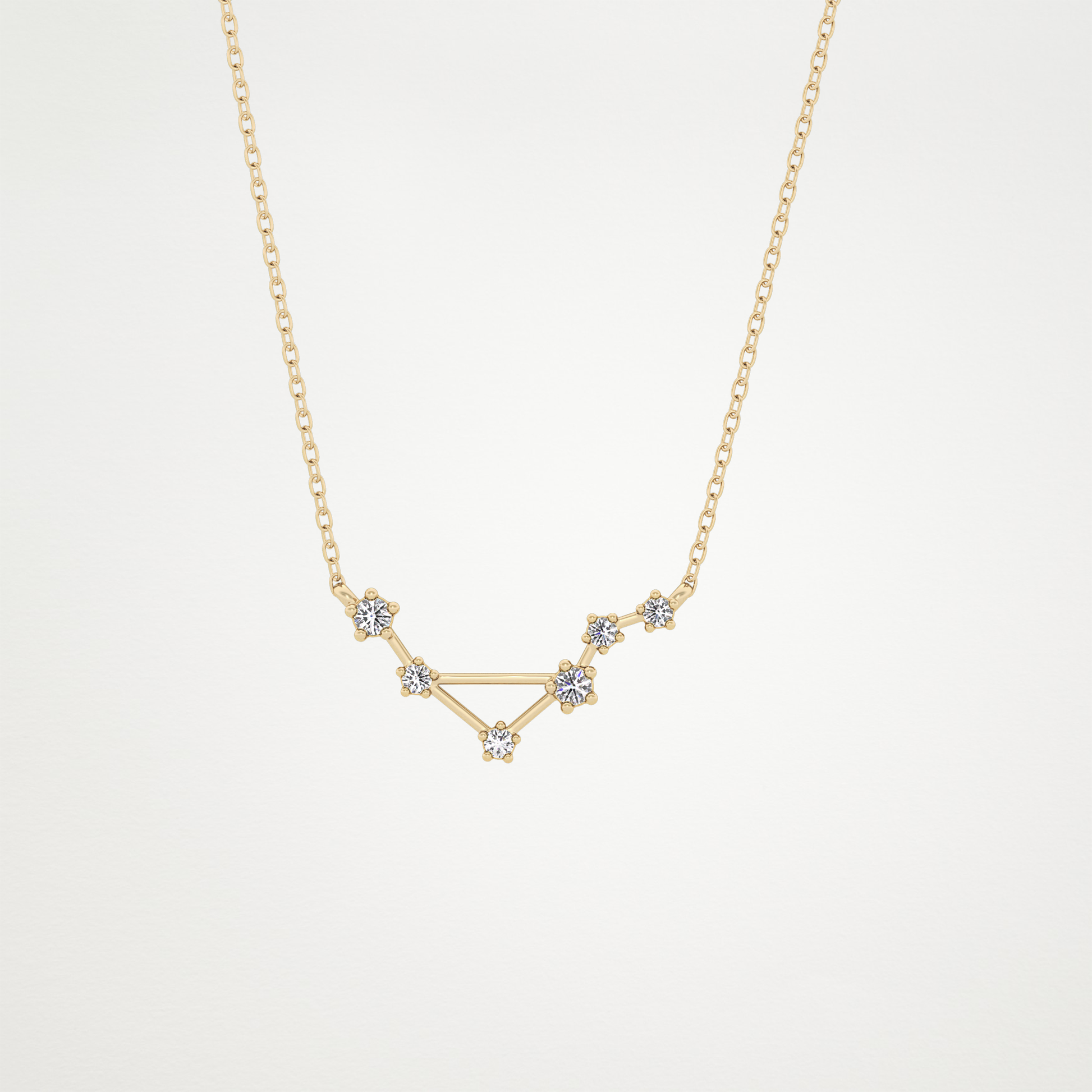 0.078 TCW Round Lab Grown Diamond Libra Zodiac Constellation Necklace