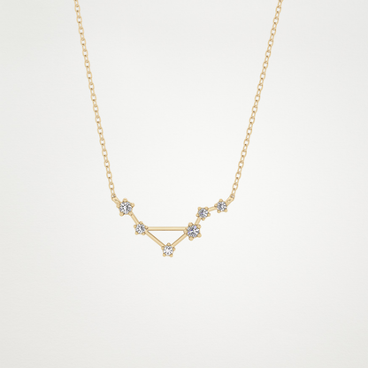 0.078 TCW Round Lab Grown Diamond Libra Zodiac Constellation Necklace