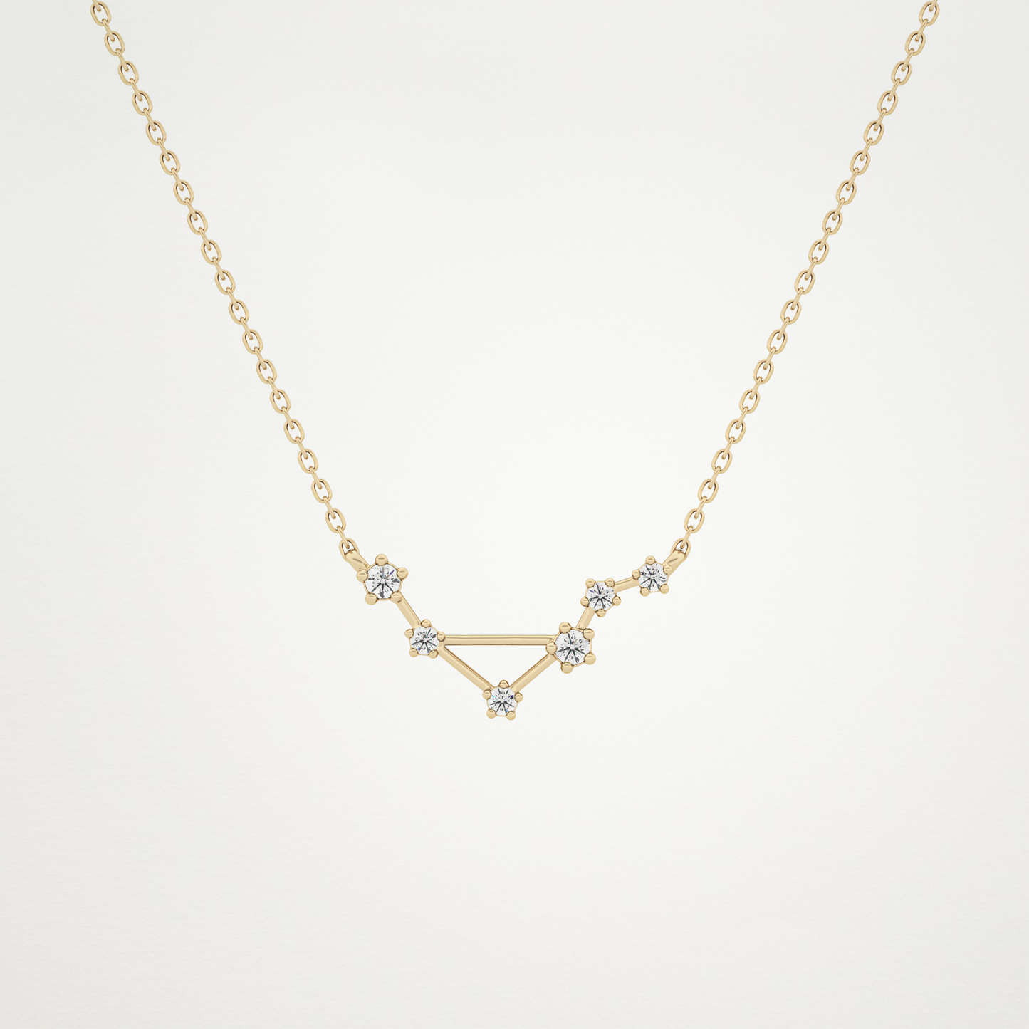 0.078 TCW Round Lab Grown Diamond Libra Zodiac Constellation Necklace
