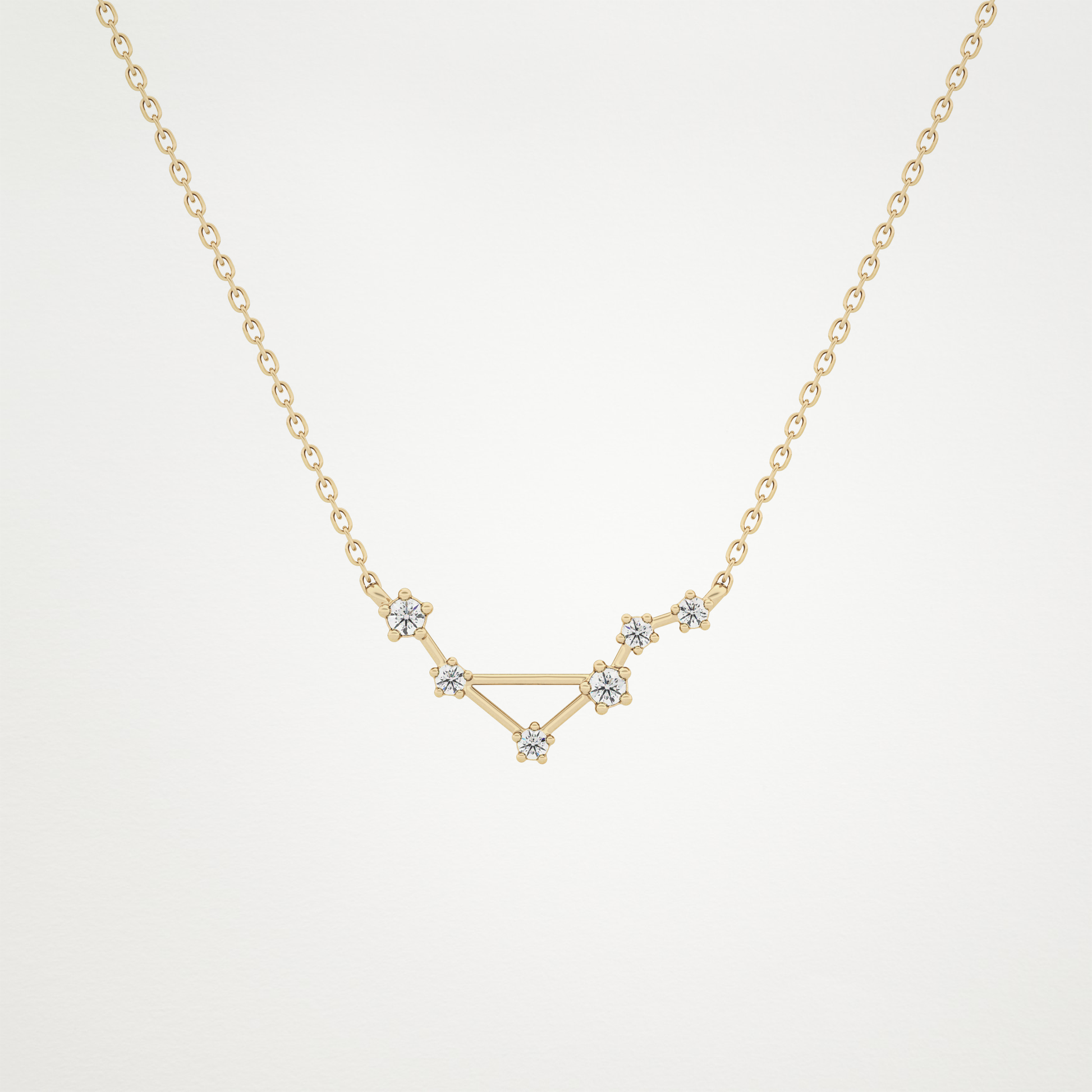 0.078 TCW Round Lab Grown Diamond Libra Zodiac Constellation Necklace