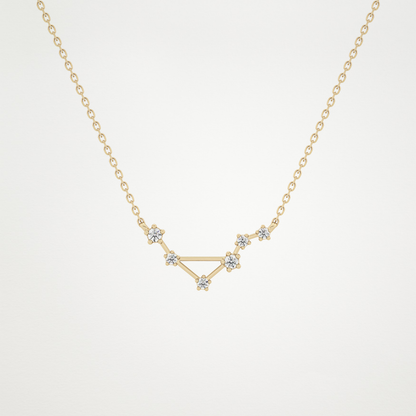 0.078 TCW Round Lab Grown Diamond Libra Zodiac Constellation Necklace