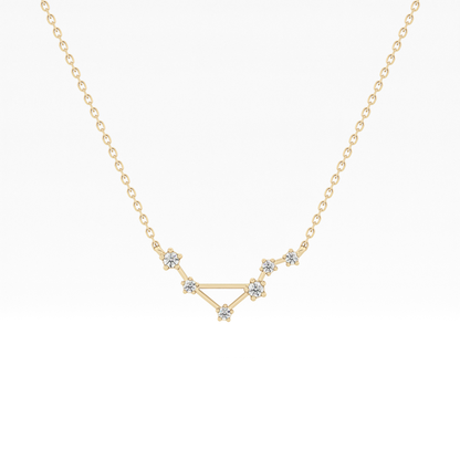 0.078 TCW Round Lab Grown Diamond Libra Zodiac Constellation Necklace