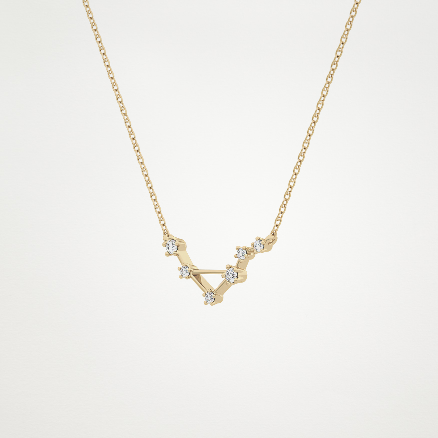 0.078 TCW Round Lab Grown Diamond Libra Zodiac Constellation Necklace