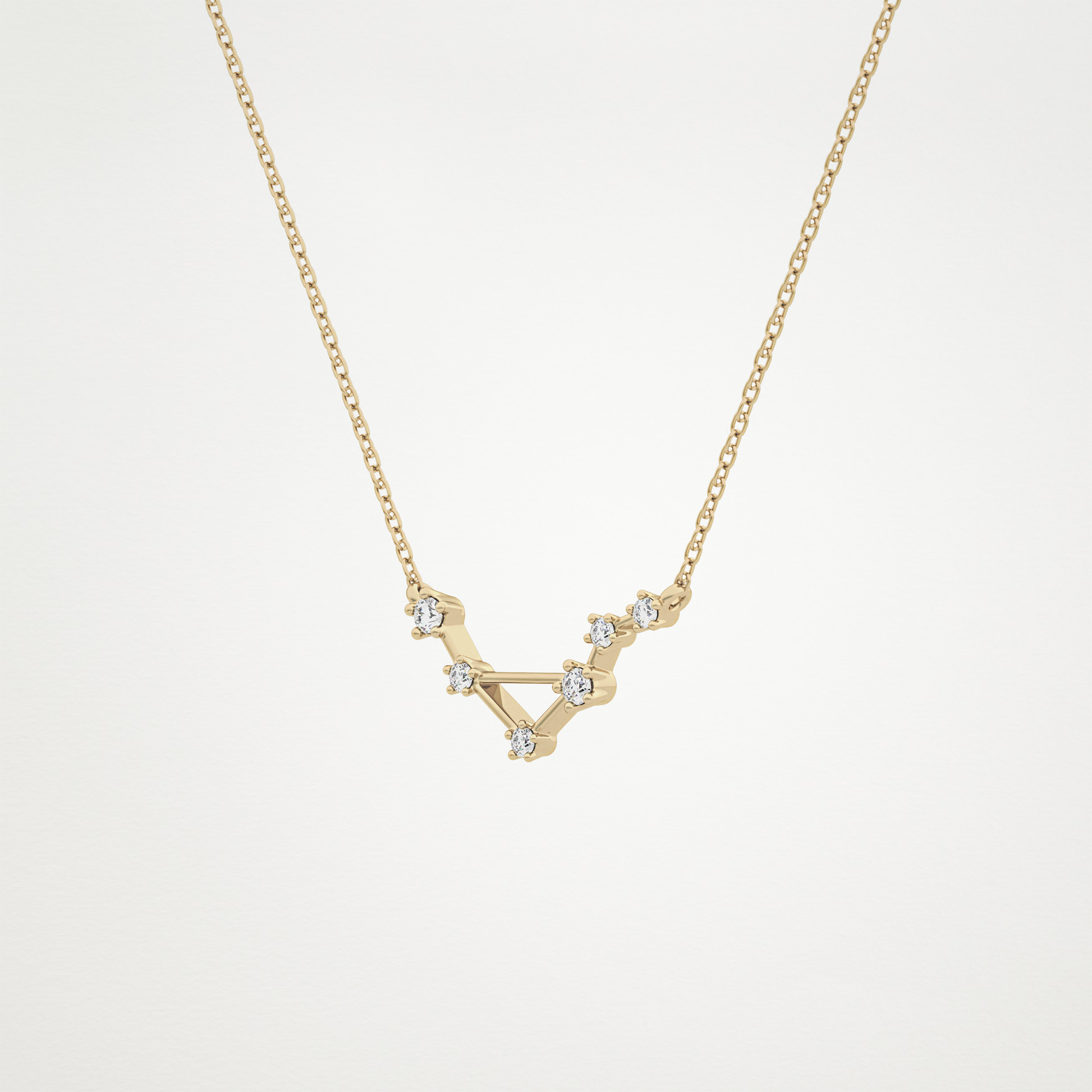 0.078 TCW Round Lab Grown Diamond Libra Zodiac Constellation Necklace
