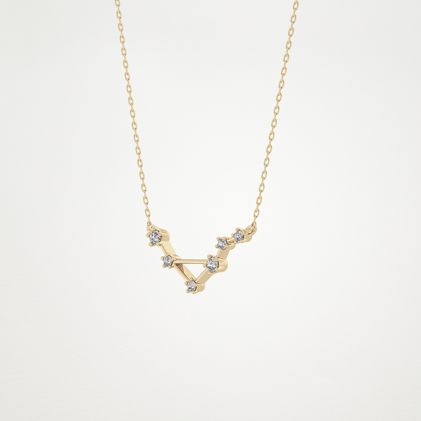0.078 TCW Round Lab Grown Diamond Libra Zodiac Constellation Necklace