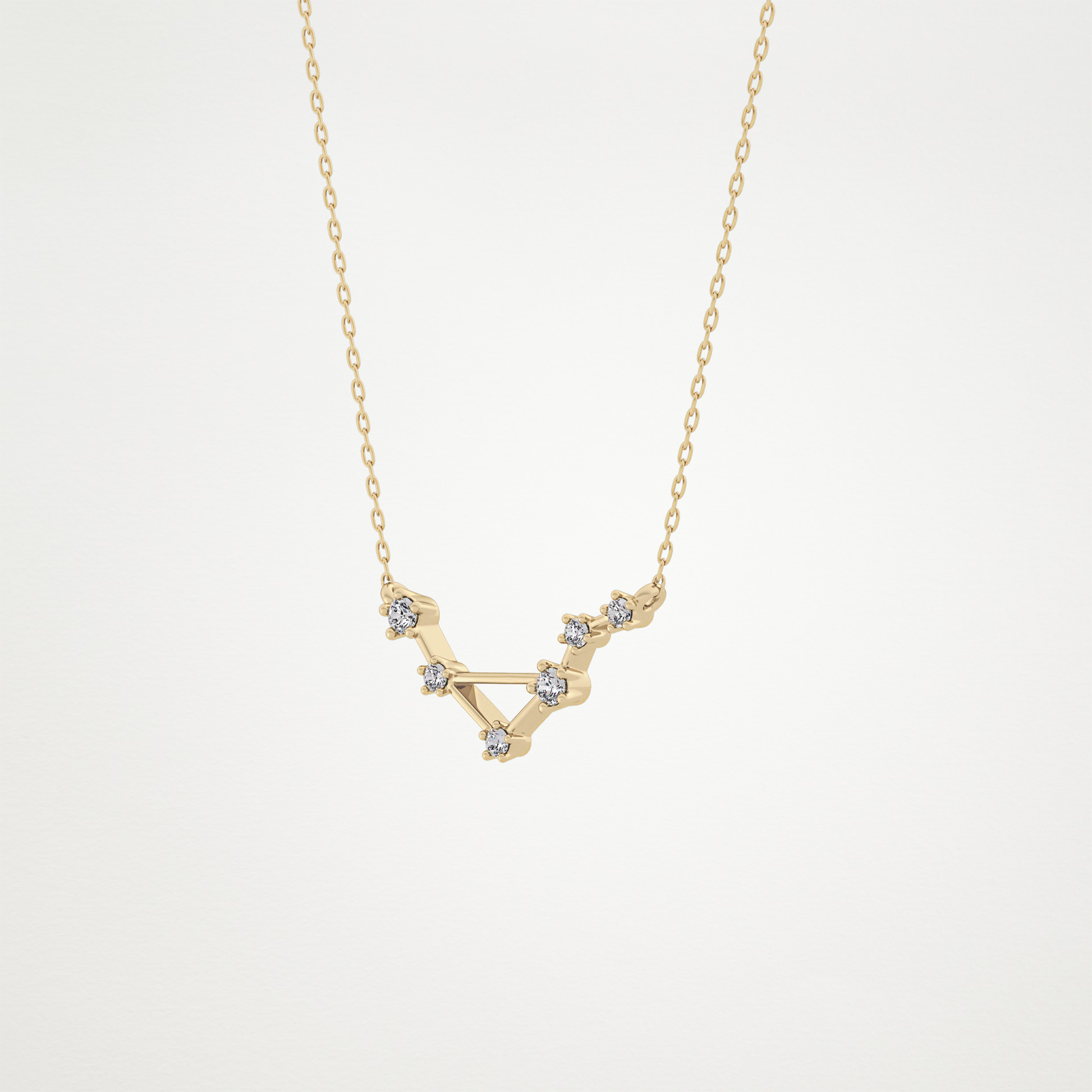 0.078 TCW Round Lab Grown Diamond Libra Zodiac Constellation Necklace
