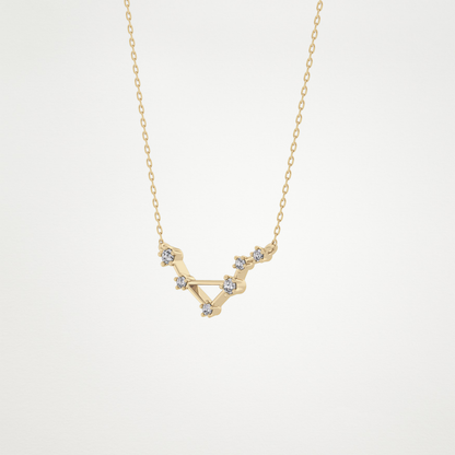 0.078 TCW Round Lab Grown Diamond Libra Zodiac Constellation Necklace