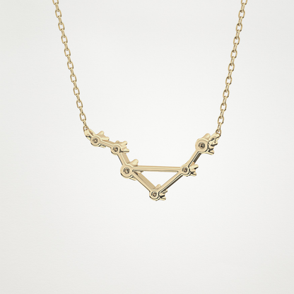 0.078 TCW Round Lab Grown Diamond Libra Zodiac Constellation Necklace