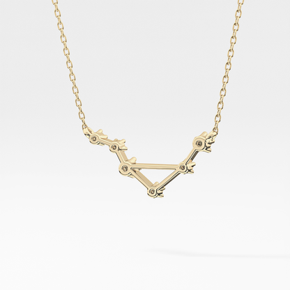 0.078 TCW Round Lab Grown Diamond Libra Zodiac Constellation Necklace