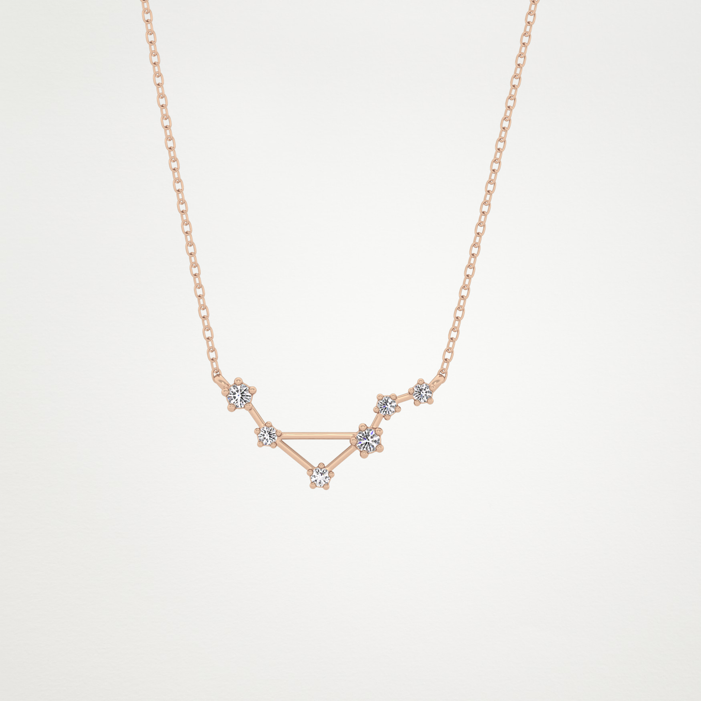 0.078 TCW Round Lab Grown Diamond Libra Zodiac Constellation Necklace