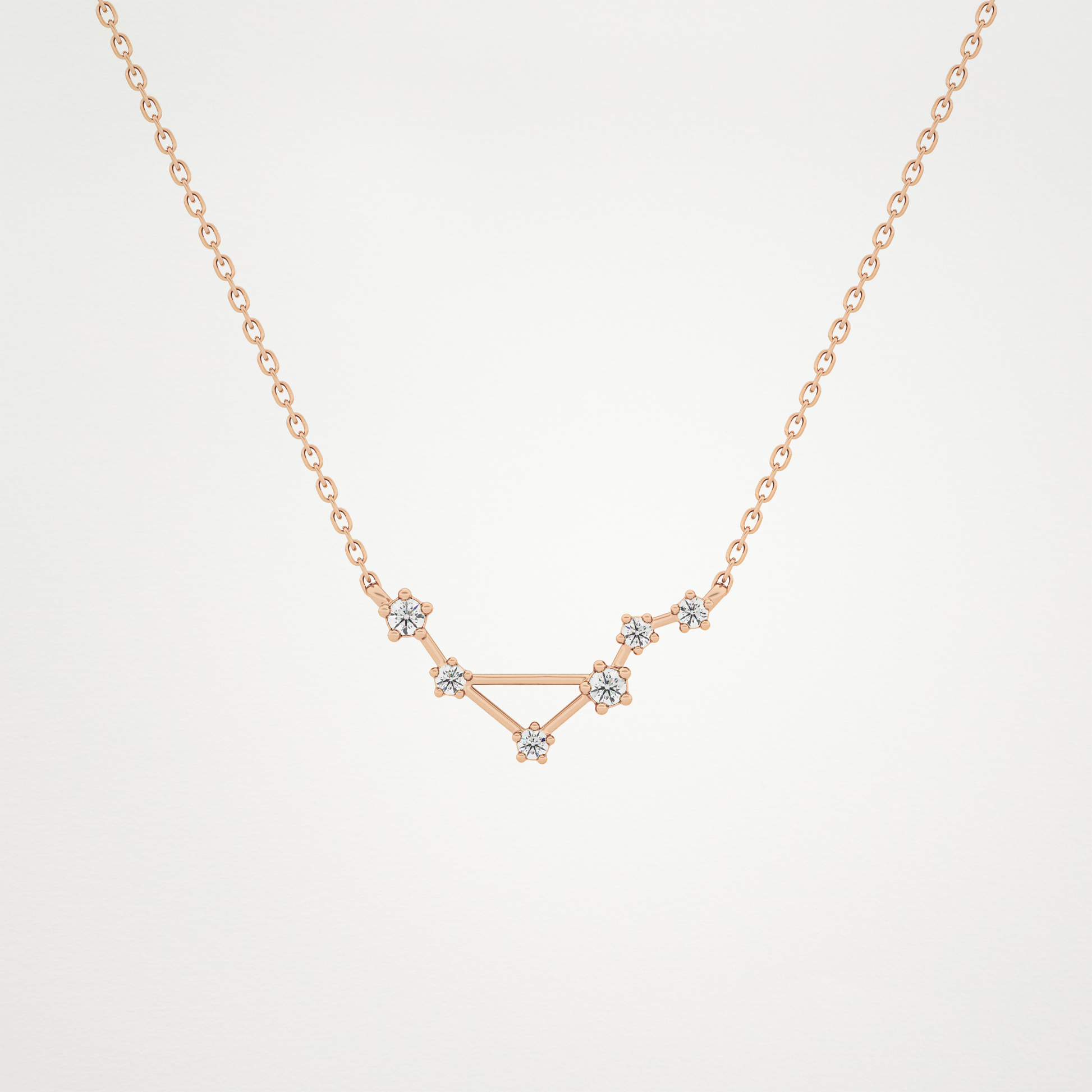 0.078 TCW Round Lab Grown Diamond Libra Zodiac Constellation Necklace