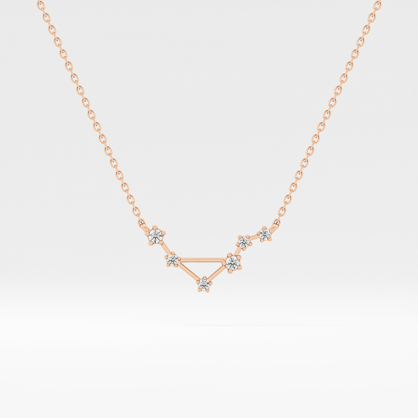 0.078 TCW Round Lab Grown Diamond Libra Zodiac Constellation Necklace