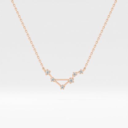 0.078 TCW Round Lab Grown Diamond Libra Zodiac Constellation Necklace