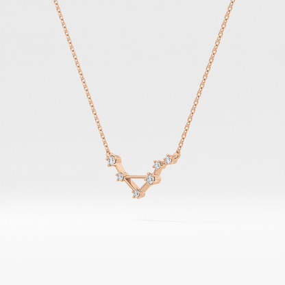 0.078 TCW Round Lab Grown Diamond Libra Zodiac Constellation Necklace