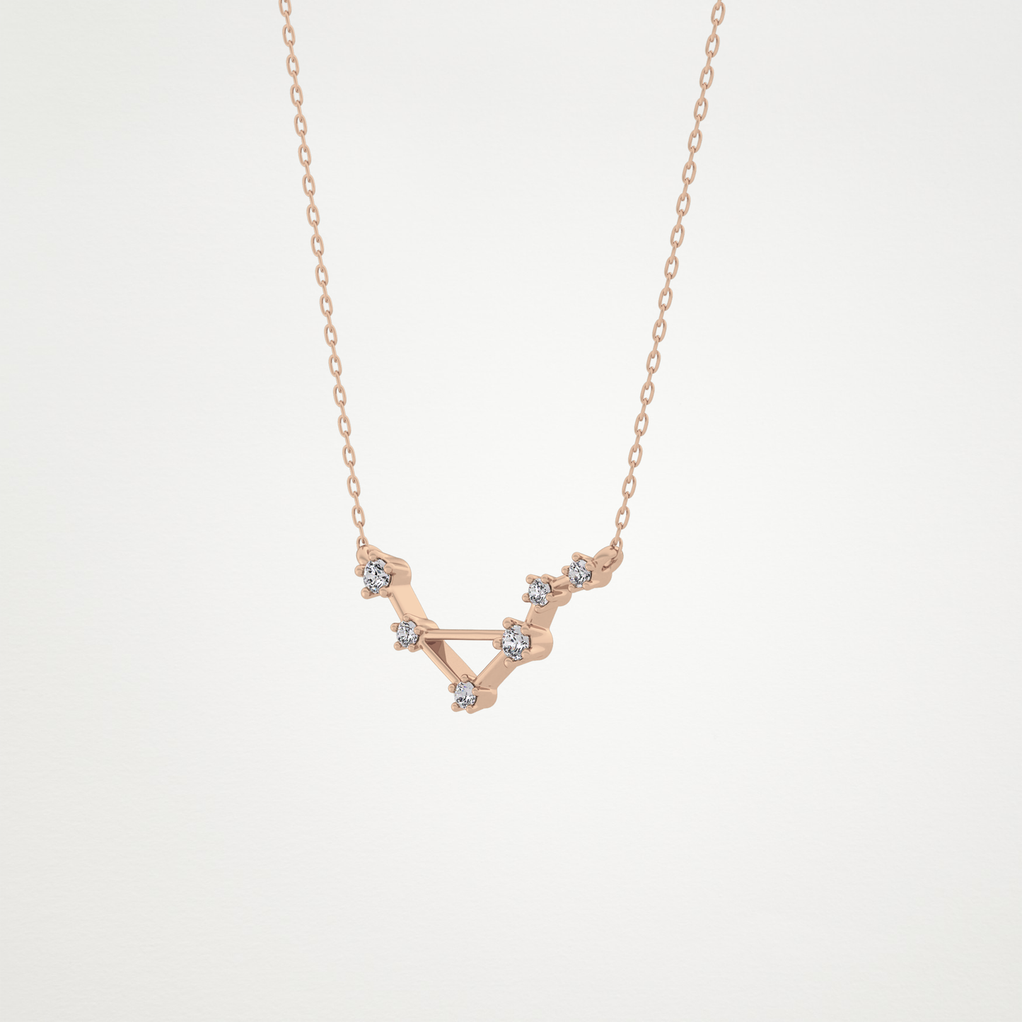 0.078 TCW Round Lab Grown Diamond Libra Zodiac Constellation Necklace