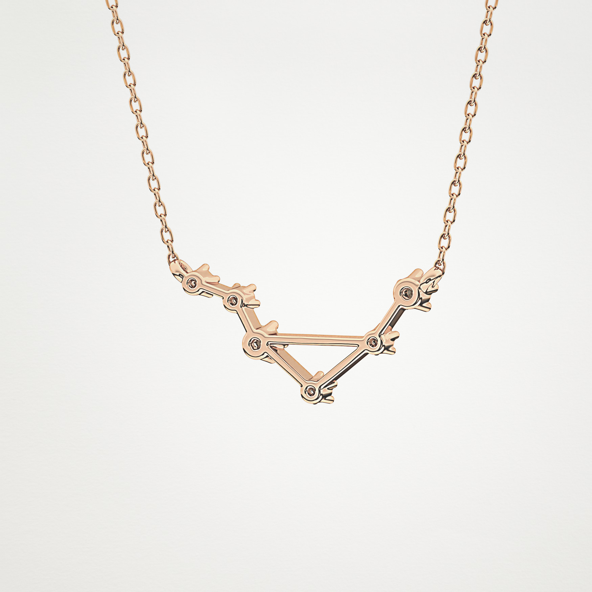 0.078 TCW Round Lab Grown Diamond Libra Zodiac Constellation Necklace