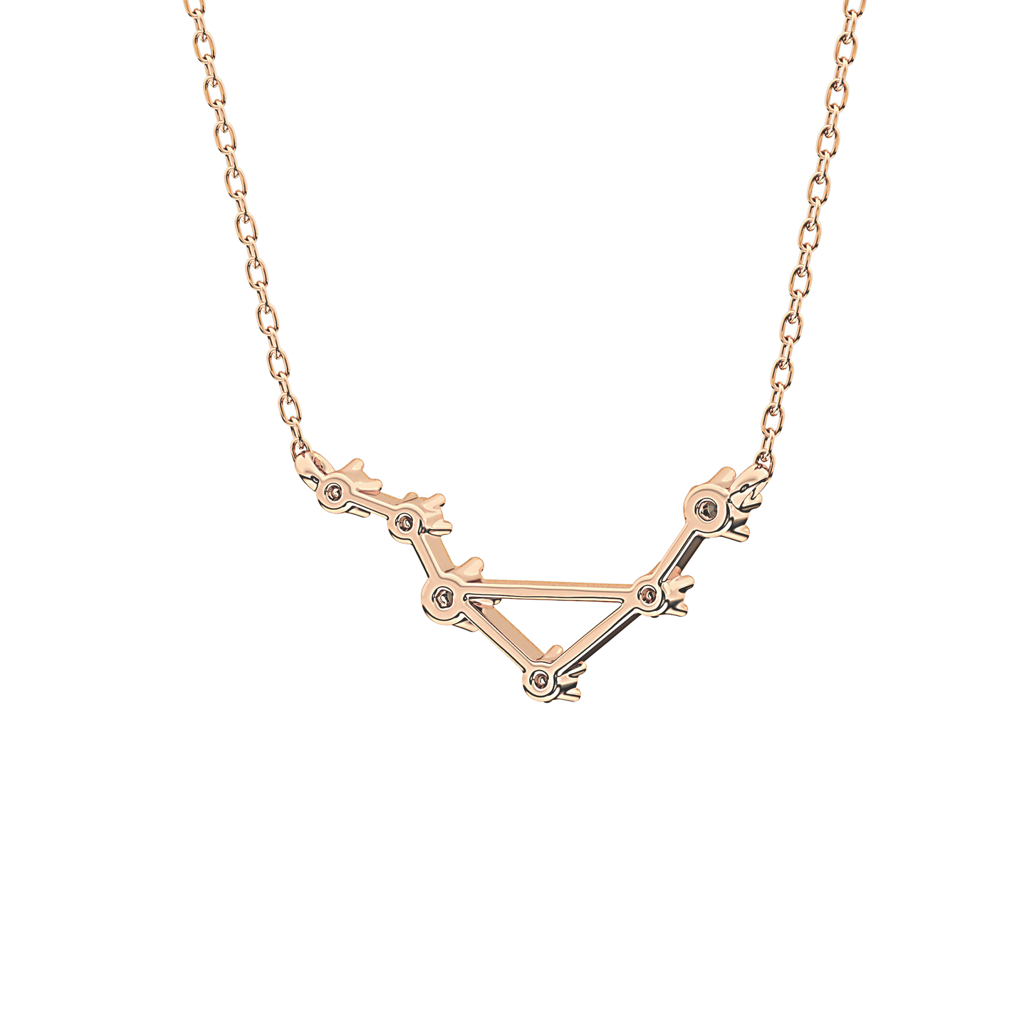 0.078 TCW Round Lab Grown Diamond Libra Zodiac Constellation Necklace