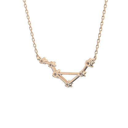 0.078 TCW Round Lab Grown Diamond Libra Zodiac Constellation Necklace