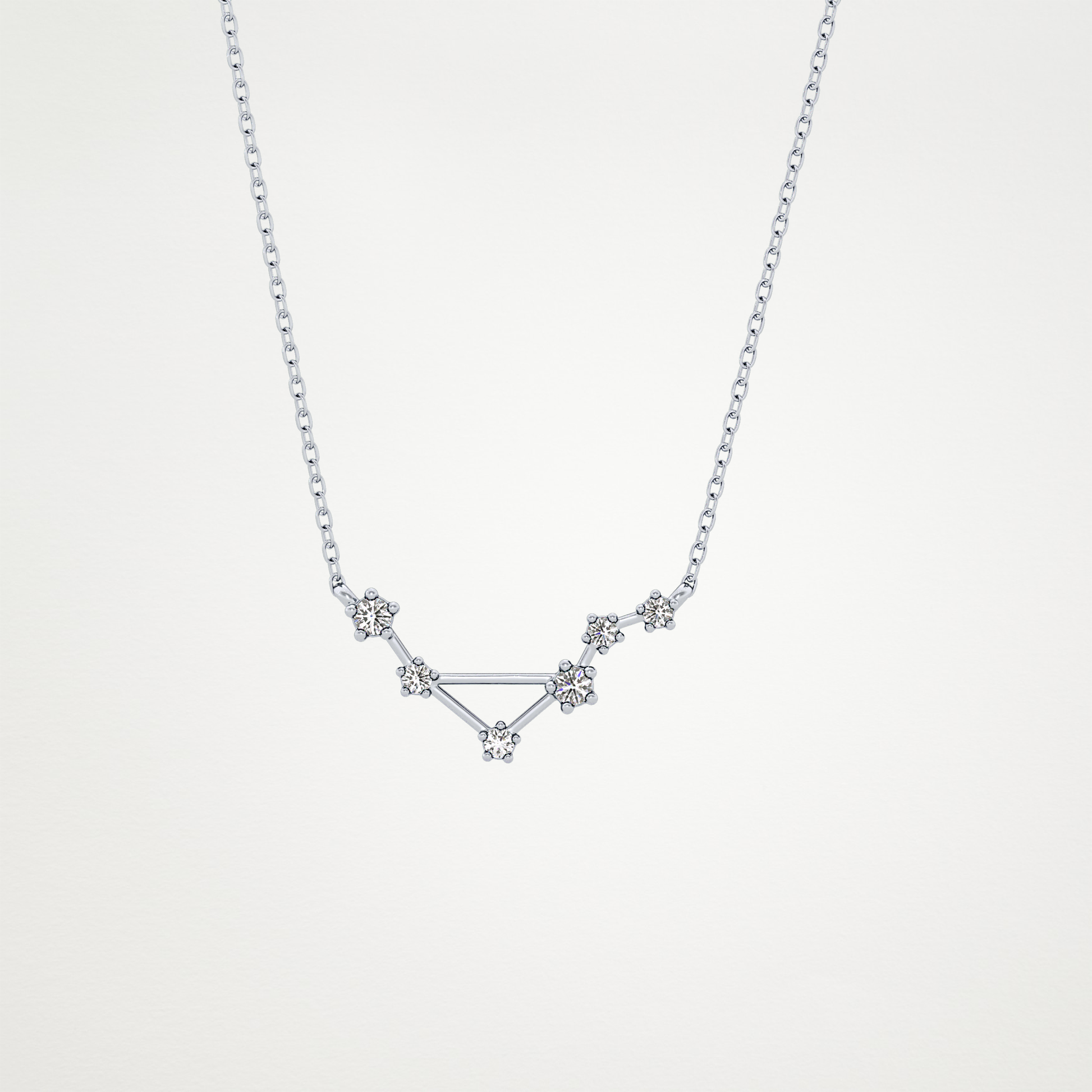 0.078 TCW Round Lab Grown Diamond Libra Zodiac Constellation Necklace