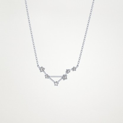 0.078 TCW Round Lab Grown Diamond Libra Zodiac Constellation Necklace