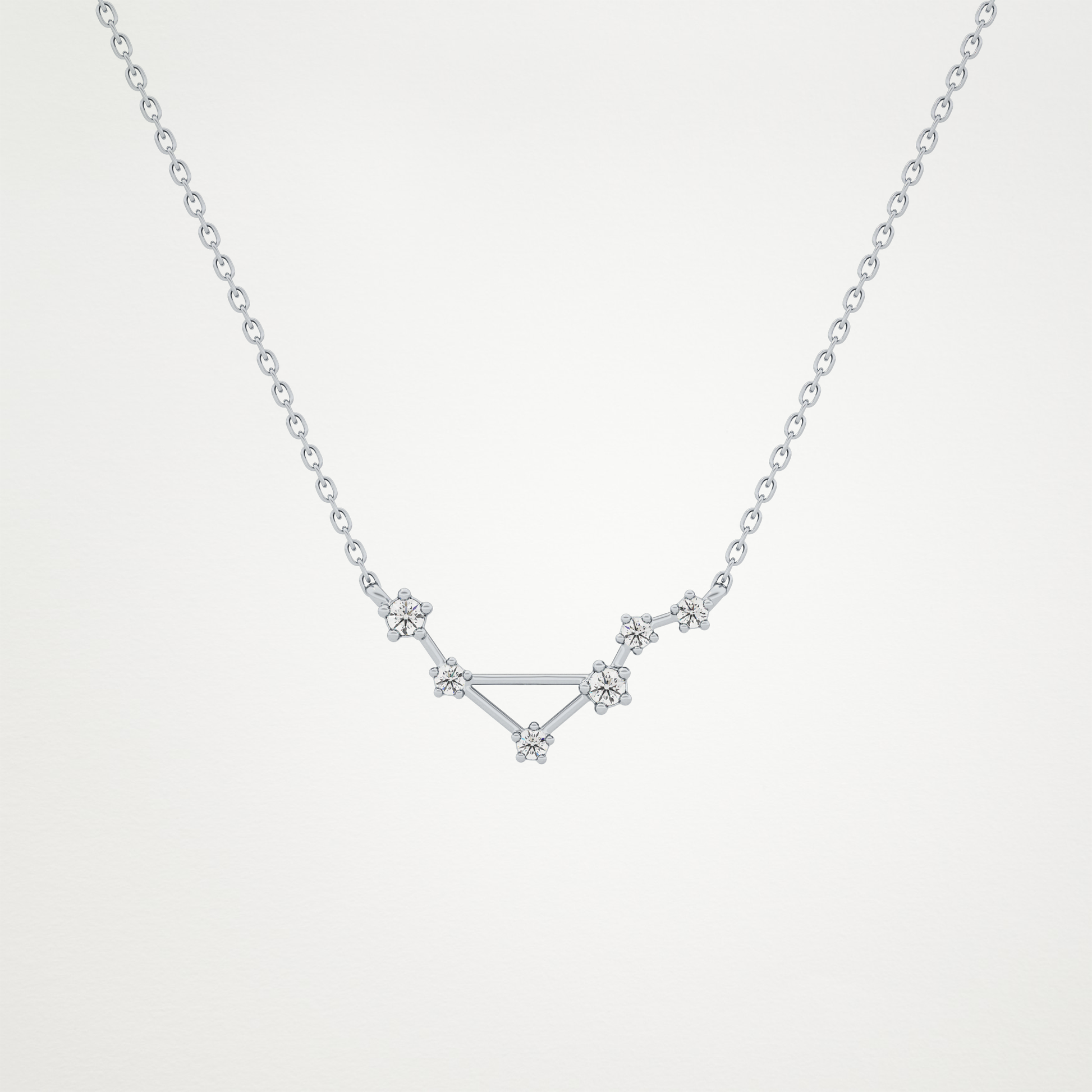 0.078 TCW Round Lab Grown Diamond Libra Zodiac Constellation Necklace