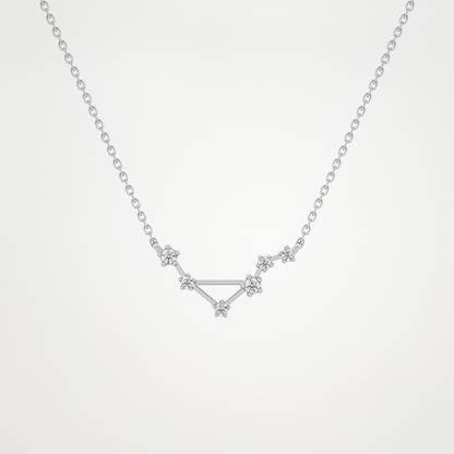 0.078 TCW Round Lab Grown Diamond Libra Zodiac Constellation Necklace