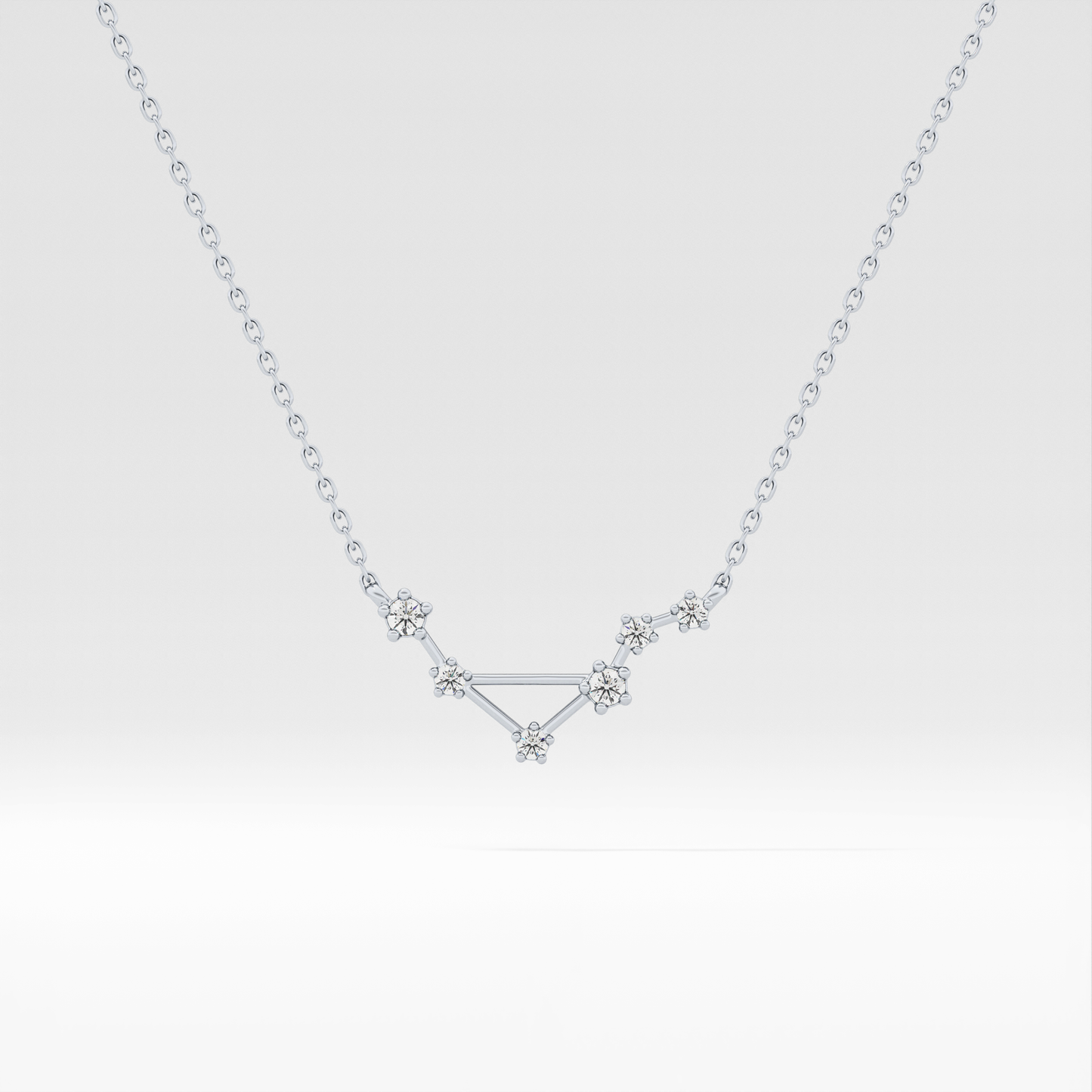 0.078 TCW Round Lab Grown Diamond Libra Zodiac Constellation Necklace