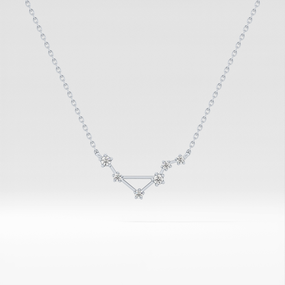 0.078 TCW Round Lab Grown Diamond Libra Zodiac Constellation Necklace