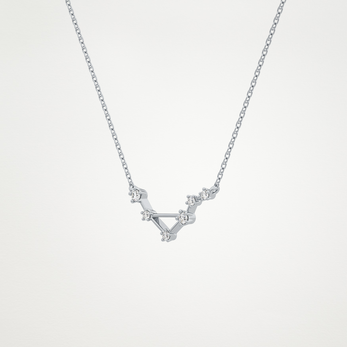 0.078 TCW Round Lab Grown Diamond Libra Zodiac Constellation Necklace