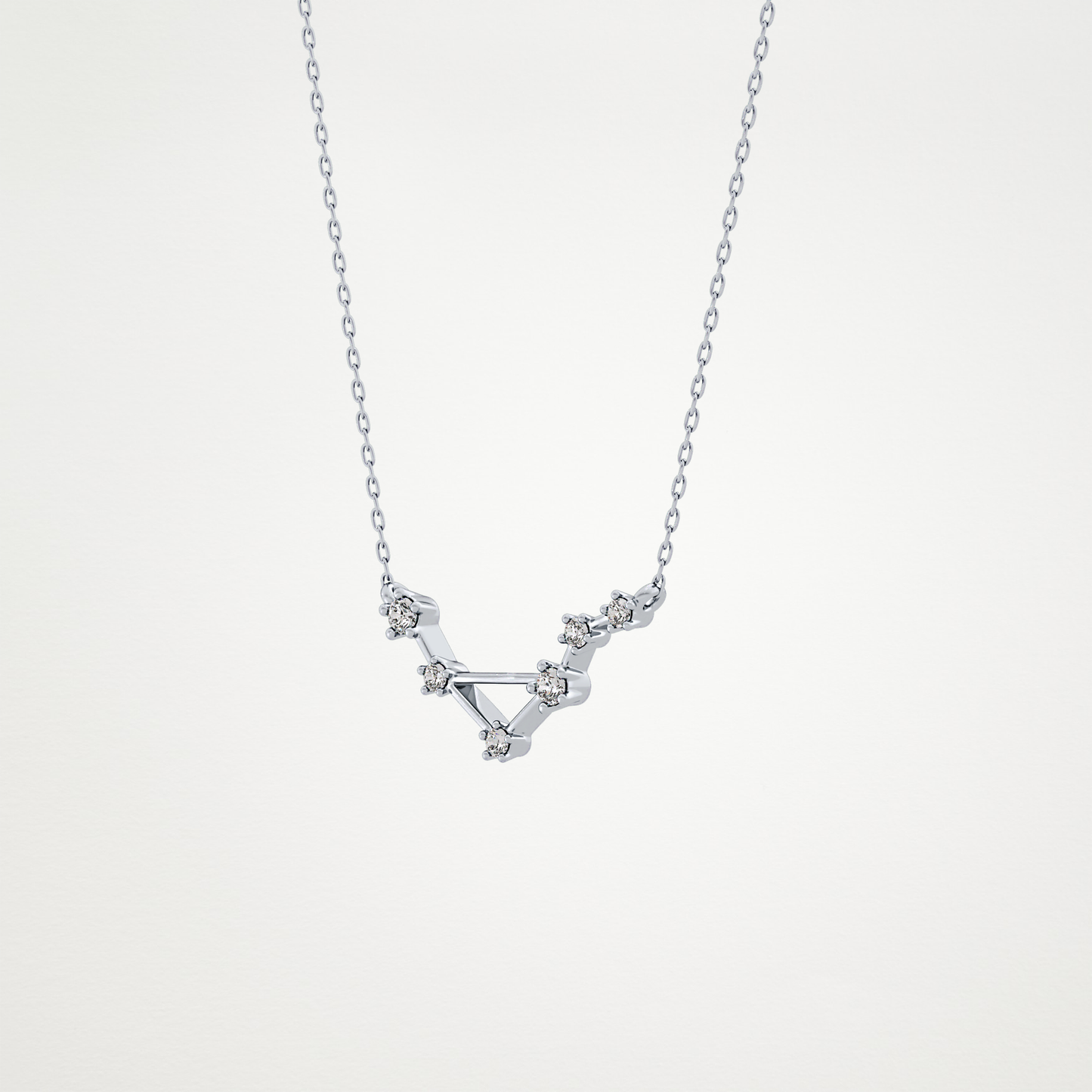 0.078 TCW Round Lab Grown Diamond Libra Zodiac Constellation Necklace