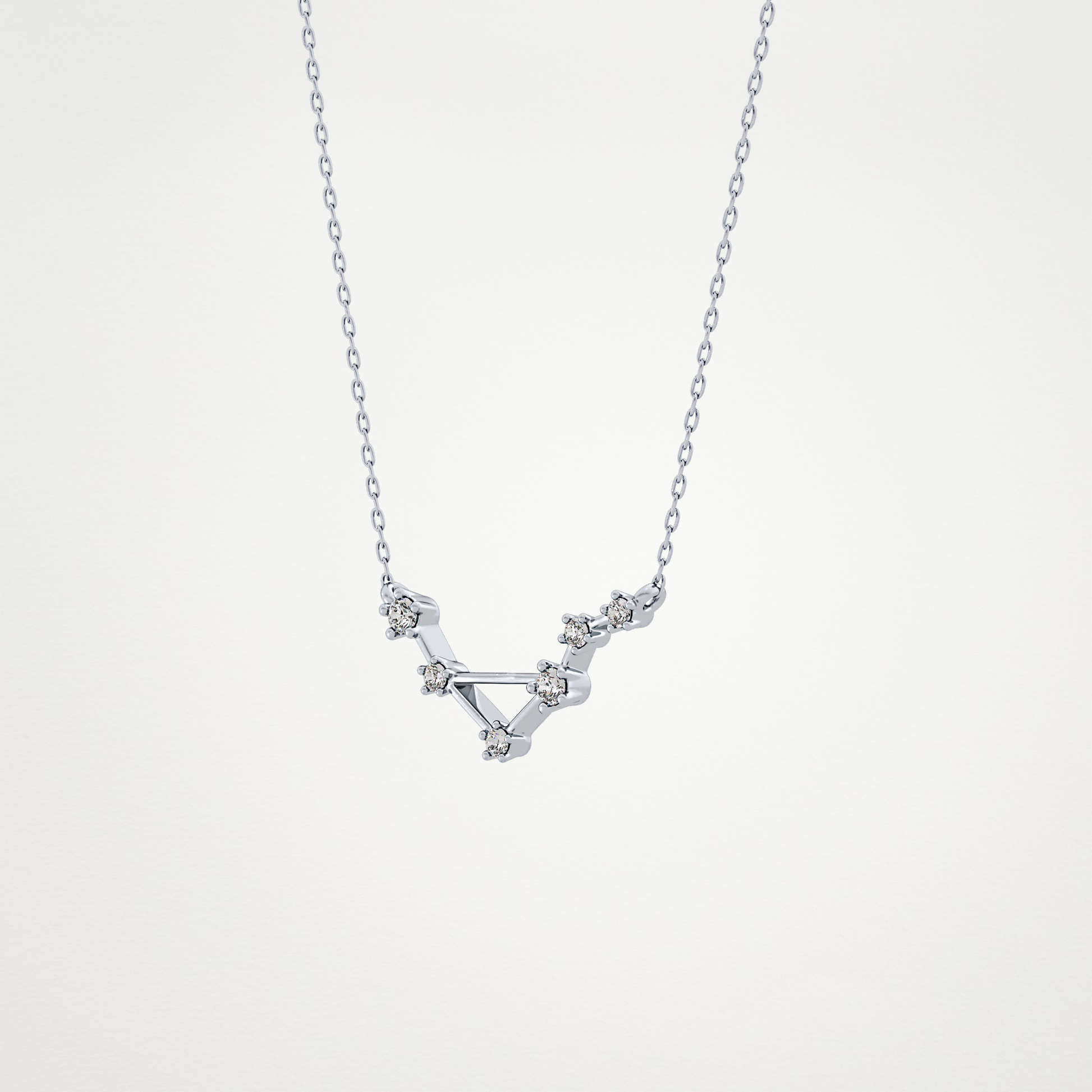0.078 TCW Round Lab Grown Diamond Libra Zodiac Constellation Necklace