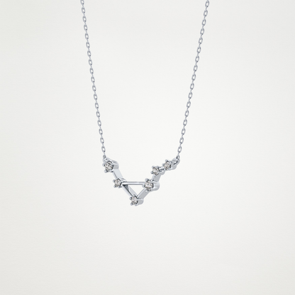 0.078 TCW Round Lab Grown Diamond Libra Zodiac Constellation Necklace