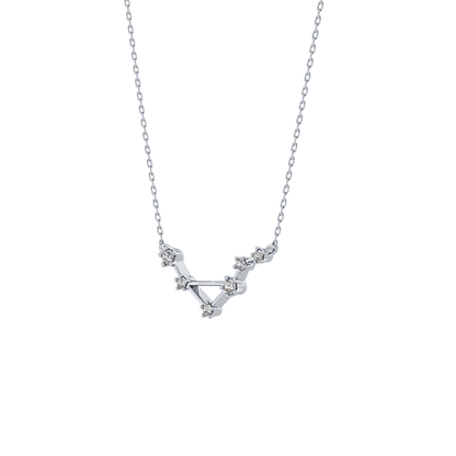 0.078 TCW Round Lab Grown Diamond Libra Zodiac Constellation Necklace