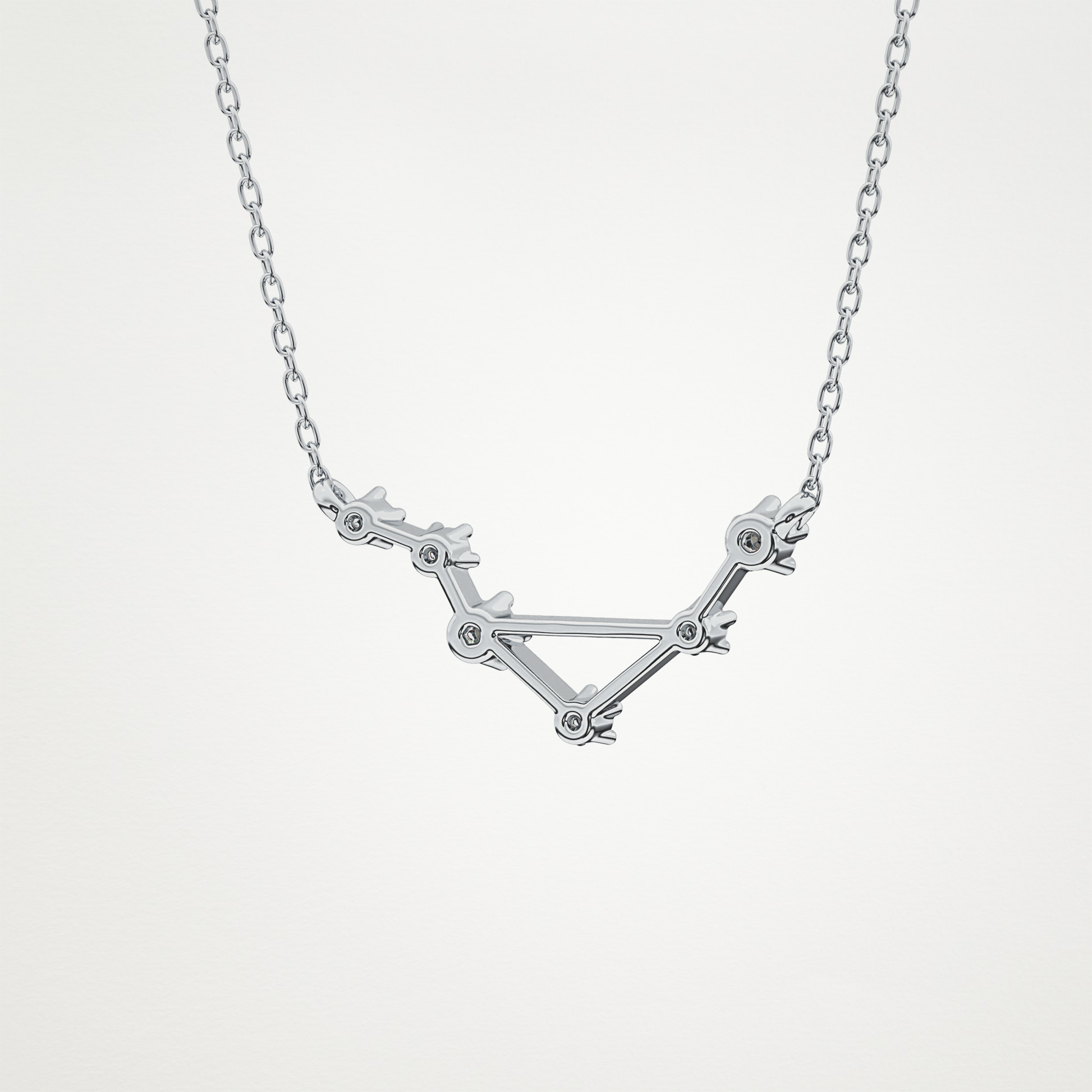 0.078 TCW Round Lab Grown Diamond Libra Zodiac Constellation Necklace