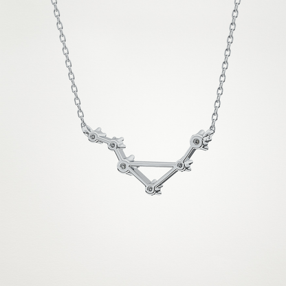 0.078 TCW Round Lab Grown Diamond Libra Zodiac Constellation Necklace