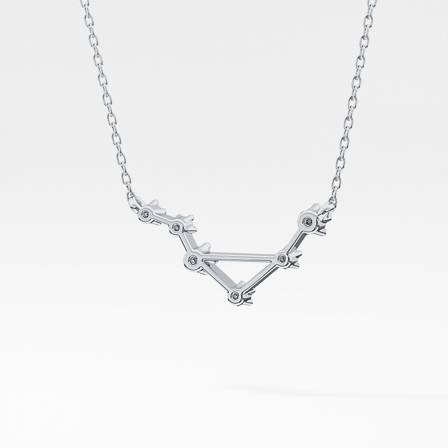 0.078 TCW Round Lab Grown Diamond Libra Zodiac Constellation Necklace