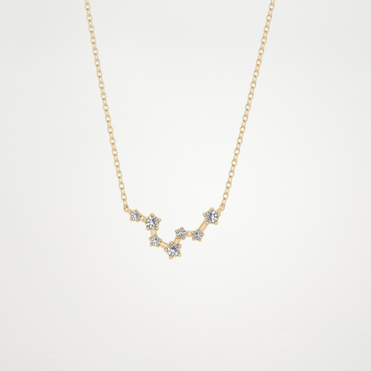 0.103 TCW Round Lab Grown Diamond Pisces Zodiac Constellation Necklace