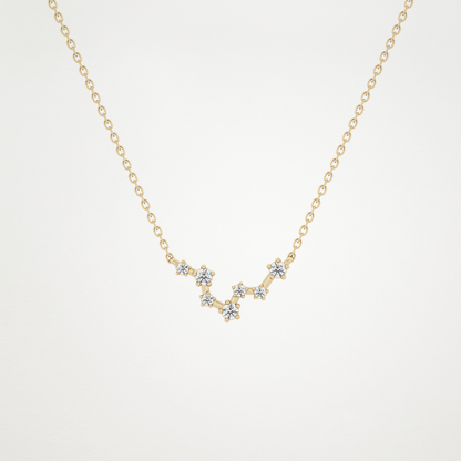 0.103 TCW Round Lab Grown Diamond Pisces Zodiac Constellation Necklace