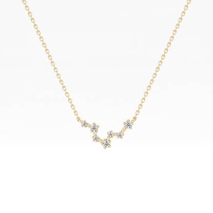 0.103 TCW Round Lab Grown Diamond Pisces Zodiac Constellation Necklace