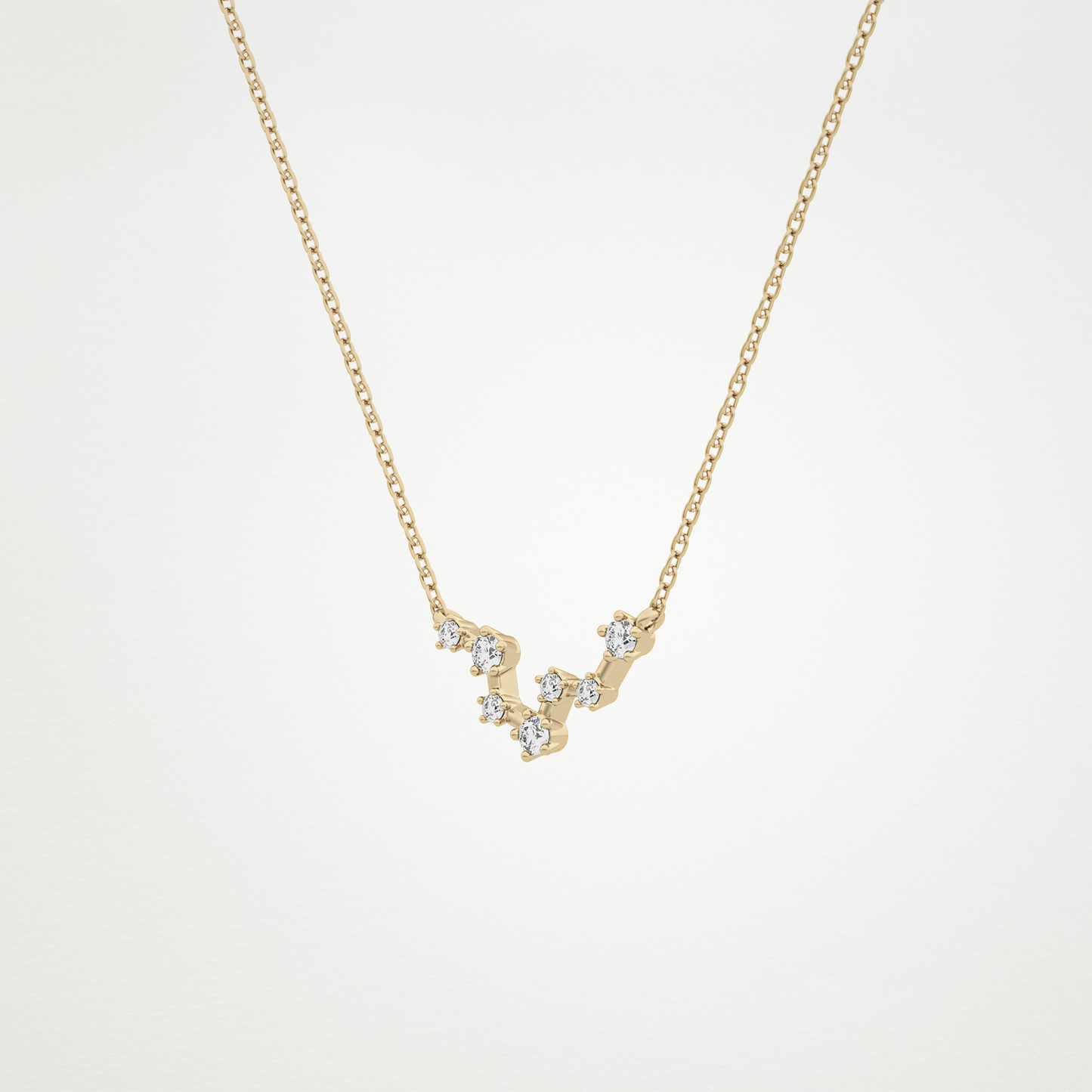 0.103 TCW Round Lab Grown Diamond Pisces Zodiac Constellation Necklace