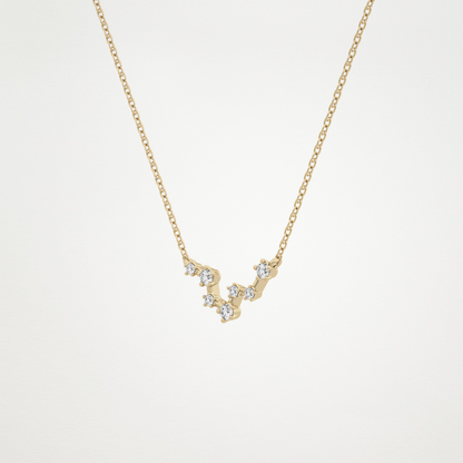 0.103 TCW Round Lab Grown Diamond Pisces Zodiac Constellation Necklace