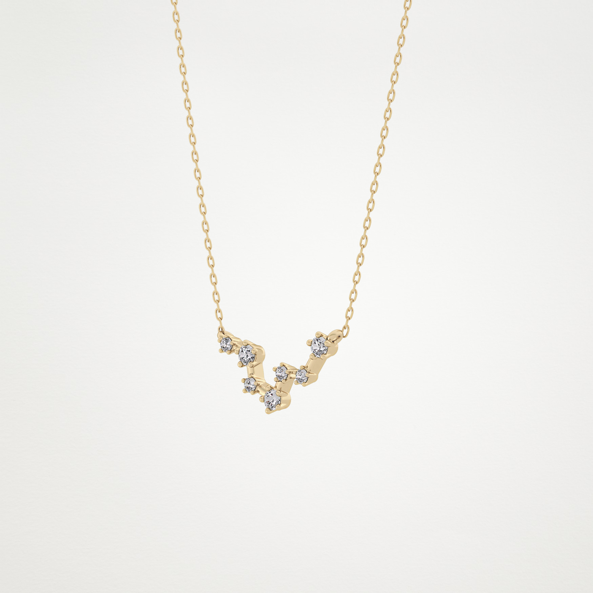 0.103 TCW Round Lab Grown Diamond Pisces Zodiac Constellation Necklace