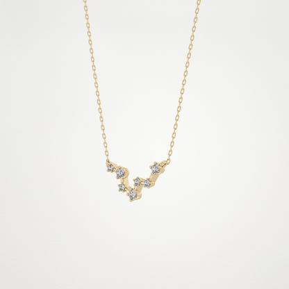0.103 TCW Round Lab Grown Diamond Pisces Zodiac Constellation Necklace