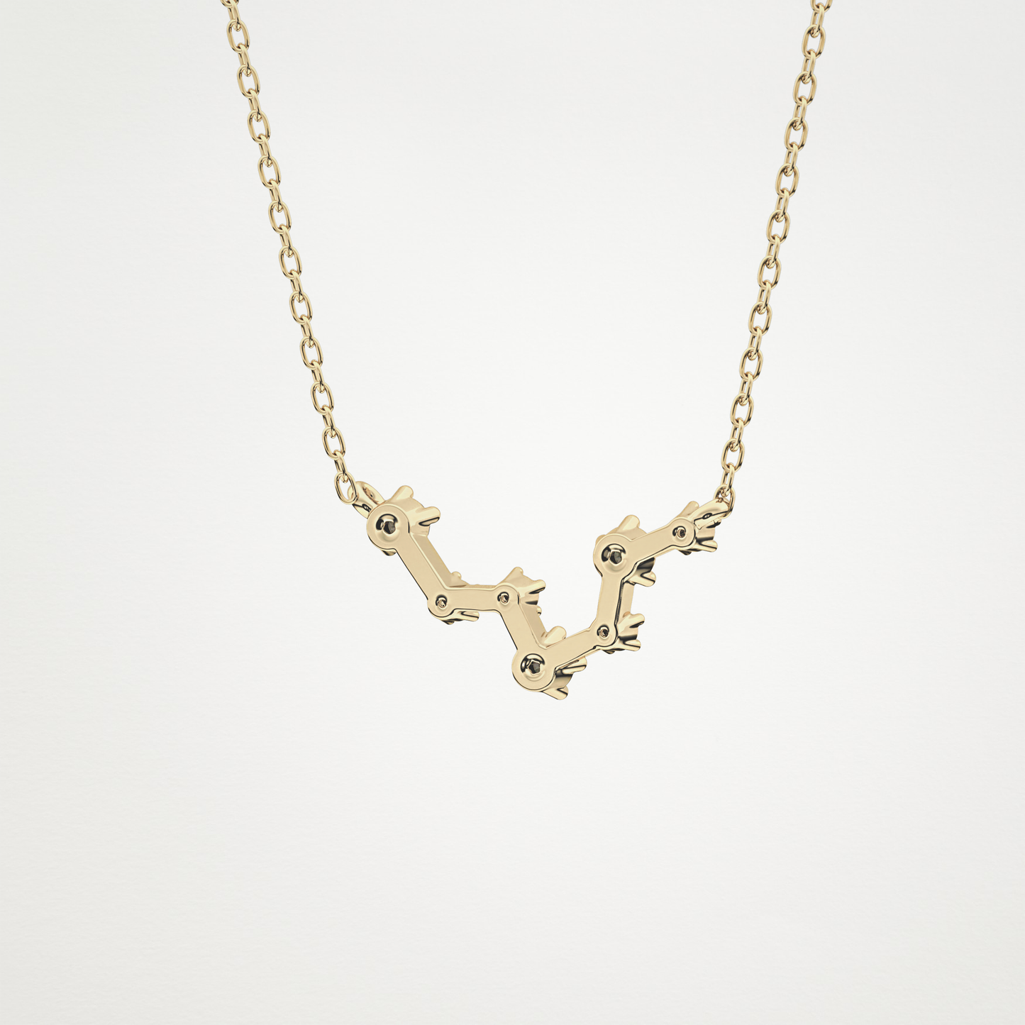 0.103 TCW Round Lab Grown Diamond Pisces Zodiac Constellation Necklace
