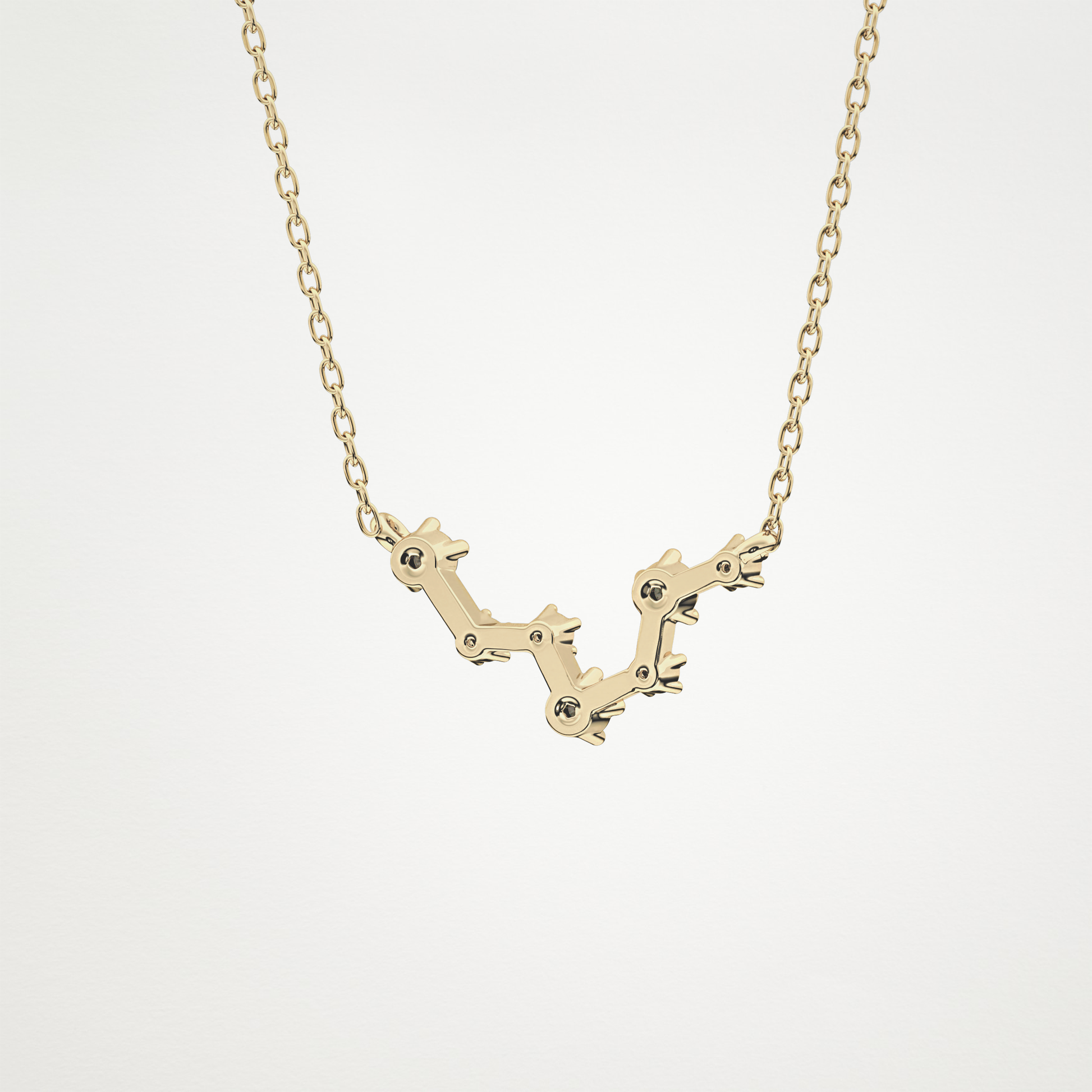0.103 TCW Round Lab Grown Diamond Pisces Zodiac Constellation Necklace
