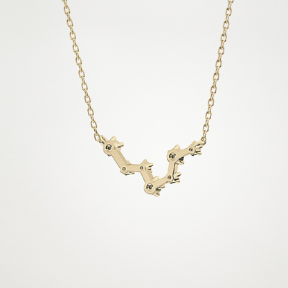 0.103 TCW Round Lab Grown Diamond Pisces Zodiac Constellation Necklace