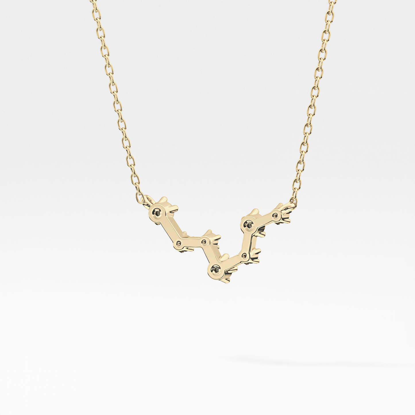 0.103 TCW Round Lab Grown Diamond Pisces Zodiac Constellation Necklace